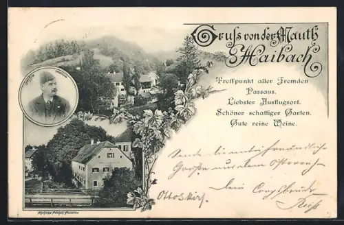 AK Haibach, Gasthaus zur Mauth, Teilansicht der Ortschaft