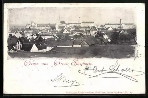 AK Gross-Siegharts, Gesamtansicht mit Schloss und Kirche