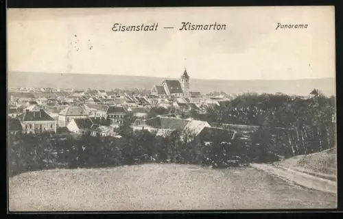 AK Eisenstadt, Panoramablick über die Ortschaft