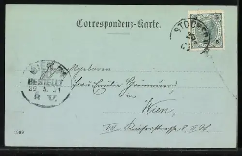 Mondschein-AK Maria Dreieichen, Ortspanorama mit Kirche