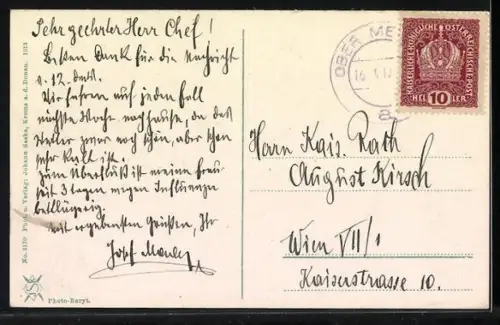 AK Obermeisling im Kremstale, Ortsansicht mit Kirche