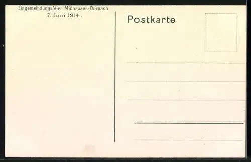 Künstler-AK Mülhausen-Dornach, Eingemeindungsfeier 1914, Historischer Festzug, Landvogt Peter von Hagenbach 1473