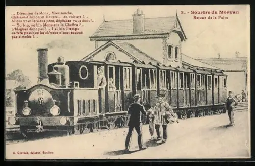 AK französische Eisenbahn hält im Bahnhof