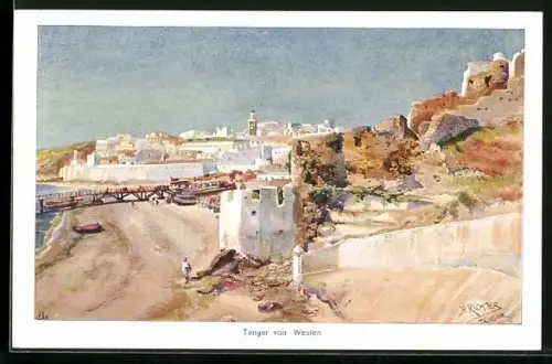 Künstler-AK Tanger, Blick von Westen