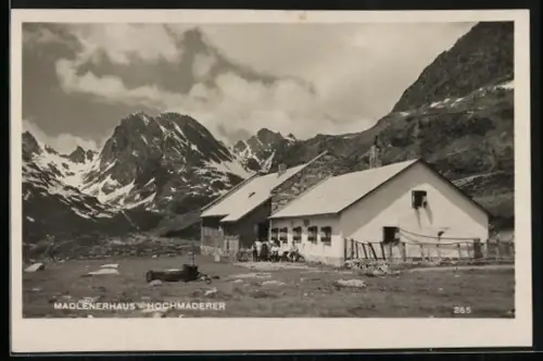 AK Madlener Haus vor dem Hochmaderer in der Silvretta