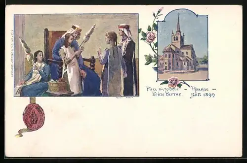 Lithographie Payerne, Reine Berthe 1899