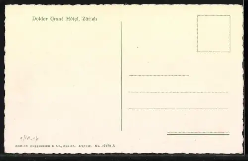 AK Zürich, Dolder Grand Hotel mit Golf Links, Schäfer und Schafherde