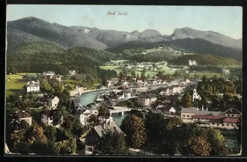 AK Bad Ischl, Ortsansicht aus der Vogelschau
