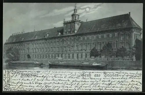 Mondschein-AK Breslau, Partie an der Universität