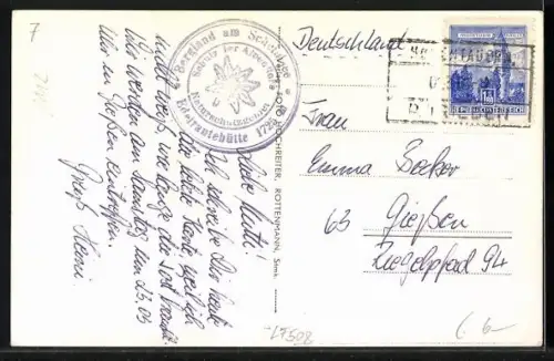 AK Edelraute-Hütte, Blick gegen d. Gesäuseberge