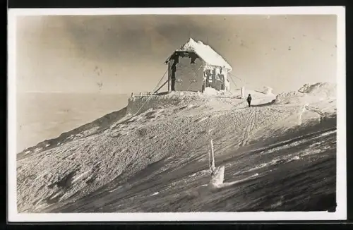 AK Seetalhütte, Gesamtansicht mit Zirbitzkogel im Winter