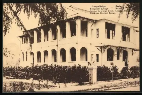 AK Congo Belge / Belgisch Kongo, Banque du Congo Belge, Bank van Belgisch Congo