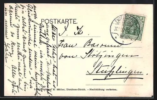 AK Langenstein / Eigeltingen, Schoss Langenstein aus der Vogelschau