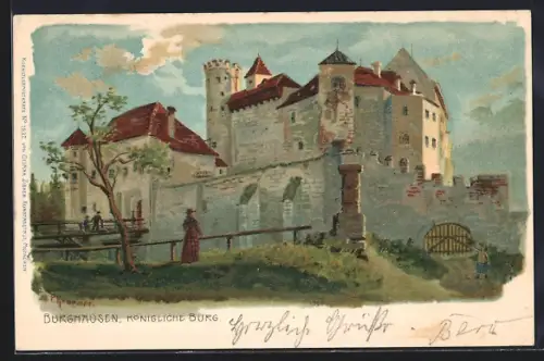 Künstler-AK P. Kraemer: Burghausen / Obb., Ansicht der Königlichen Burg