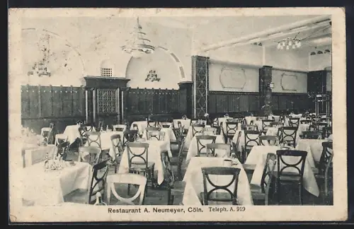 AK Cöln, Restaurant A. Neumeyer, Innenansicht
