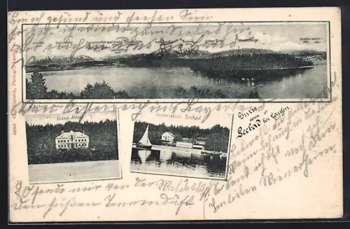 AK Laufen / Salzach, Restaurant Seebad, Schloss Abtsee, Panoramablick über den See