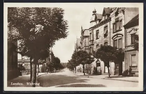 AK Landau / Pfalz, Strasse Westring mit Passanten