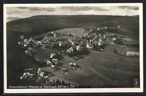 AK Oberhof / Thüringen, Ortspanorama vom Flugzeug aus
