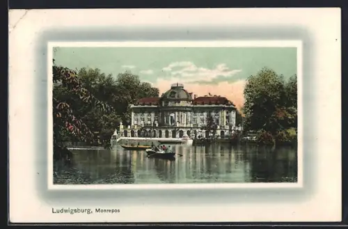 AK Ludwigsburg / W., Monrepos, Ruderboote