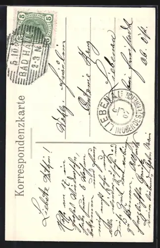 AK Bad Hall /Ob.-Österr., Anzengruber-Gedenkstein im neuen Park