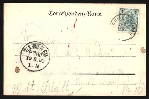 AK Aspern a. d. Donau, Löwendenkmal