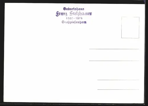 AK Piesenham, Franz Stelzhamer 1802-1874, Inneres Muadastüberl, Ortspartie