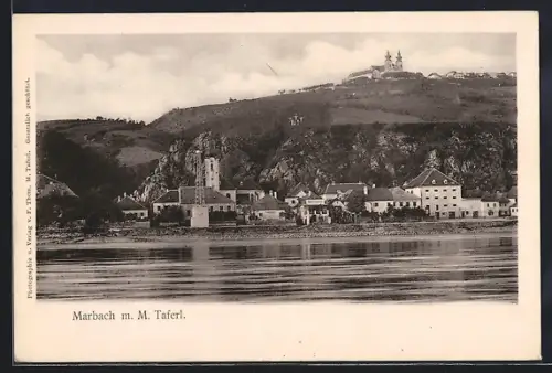 AK Marbach, Teilansicht mit Kirche Maria Taferl