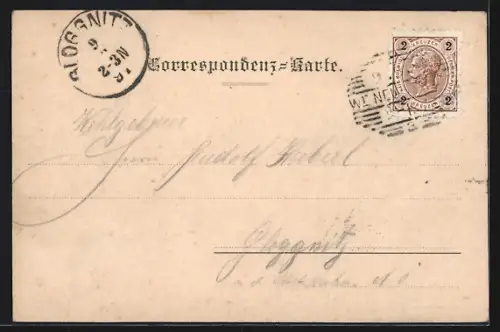 AK Wiener Neustadt, Teilansicht mit Kirche