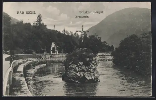 AK Bad Ischl, Partie am Kreuzstein