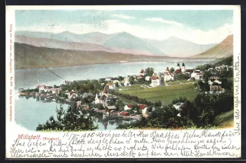 AK Millstatt, Totale vom Berg gesehen