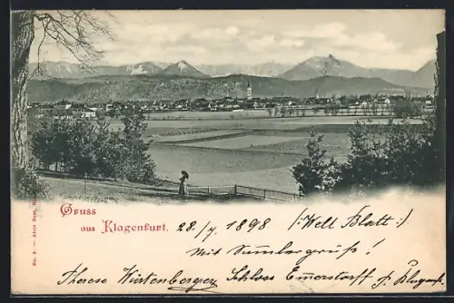 AK Klagenfurt, Blick zum Ort
