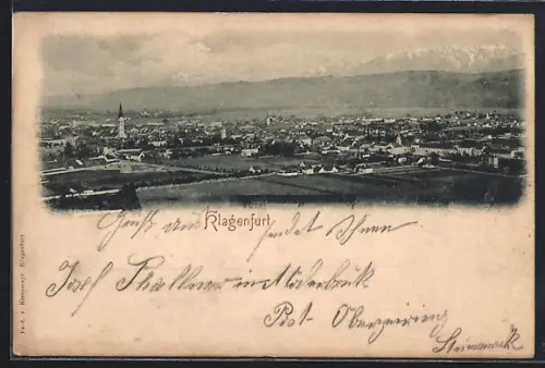 AK Klagenfurt, Teilansicht mit Bergen