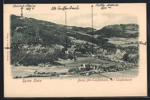 AK Teufenbach, Burg Alt-Teufenbach, Ruine Stein