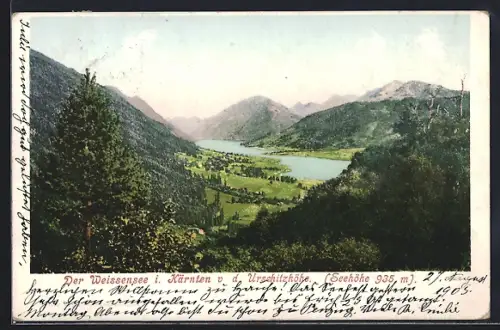 AK Weissensee i. Kärnten, Panorama von der Urschitzhöhe