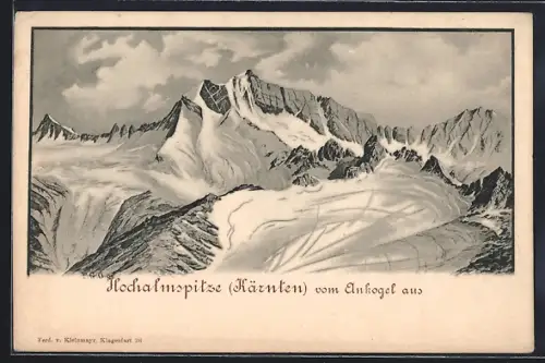 Künstler-AK Hochalm /Kärnten, Hochalmspitze vom Ankogel aus
