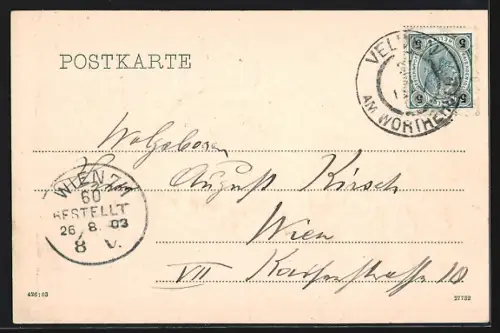 AK Velden a. Wörthersee, Ortspanorama mit Bergen