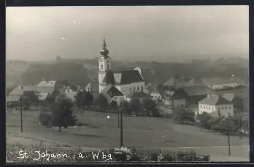 AK St. Johann a. Wbg., Ortspartie mit Kirche