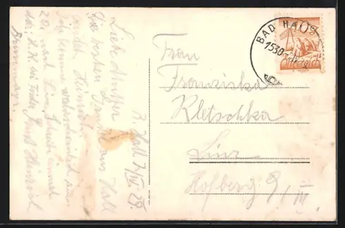 AK Bad Hall /O. Ö., Teilansicht mit Kirche