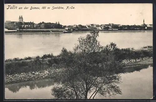 AK Tulln a. d. Donau, Totalansicht über den Fluss