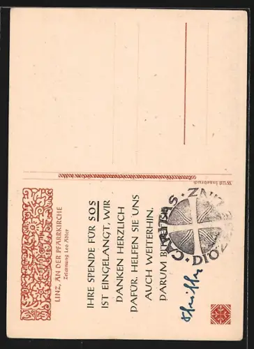 Künstler-AK Linz, An der Pfarrkirche