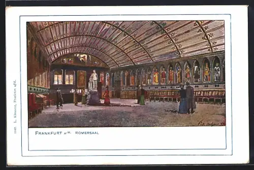 Künstler-AK Frankfurt a. M., Im Römersaal