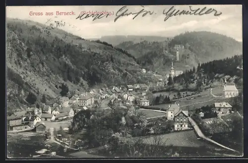 AK Berneck / Fichtelgebirge, Blick von Anhöhe