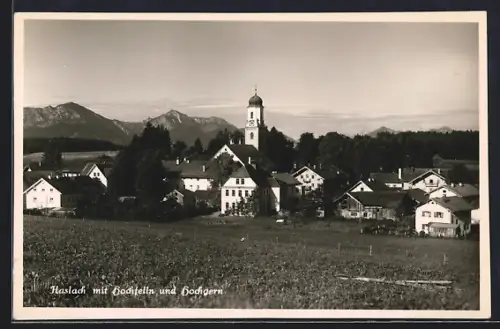 AK Haslach / Hochfelln, Panorama mit Kirche