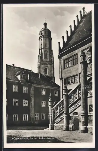 AK Nördlingen, An der Rathaustreppe