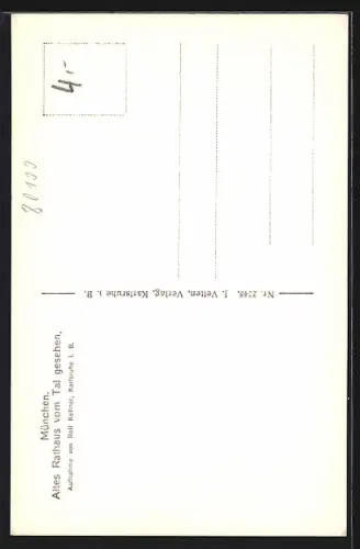 AK München, Altes Rathaus vom Tal gesehen