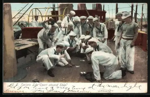 AK US Sailors Life, Sport aboard Ship, Kriegsschiff