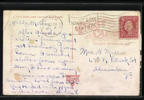 AK Naval Recruits in Charge Formation at US Naval Training Station