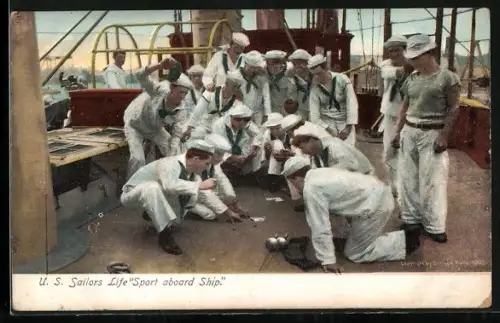 AK US Sailors Life, Sport aboard Ship, Kriegsschiff