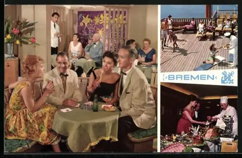 AK Passagierschiff Bremen, Passagiere an Bord
