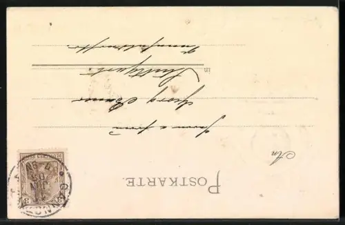 Lithographie Kriegsschiff auf hoher See, Deutscher Flottenverein